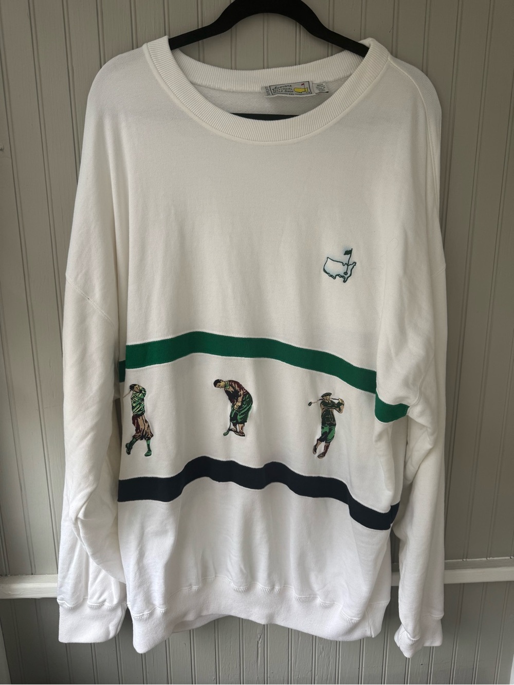 Slazenger Authentic Augusta National Golf Shop White Crewneck Sweatershirt 2XL